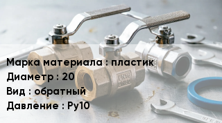Другие клапаны пластик D=20 обратный Ру10